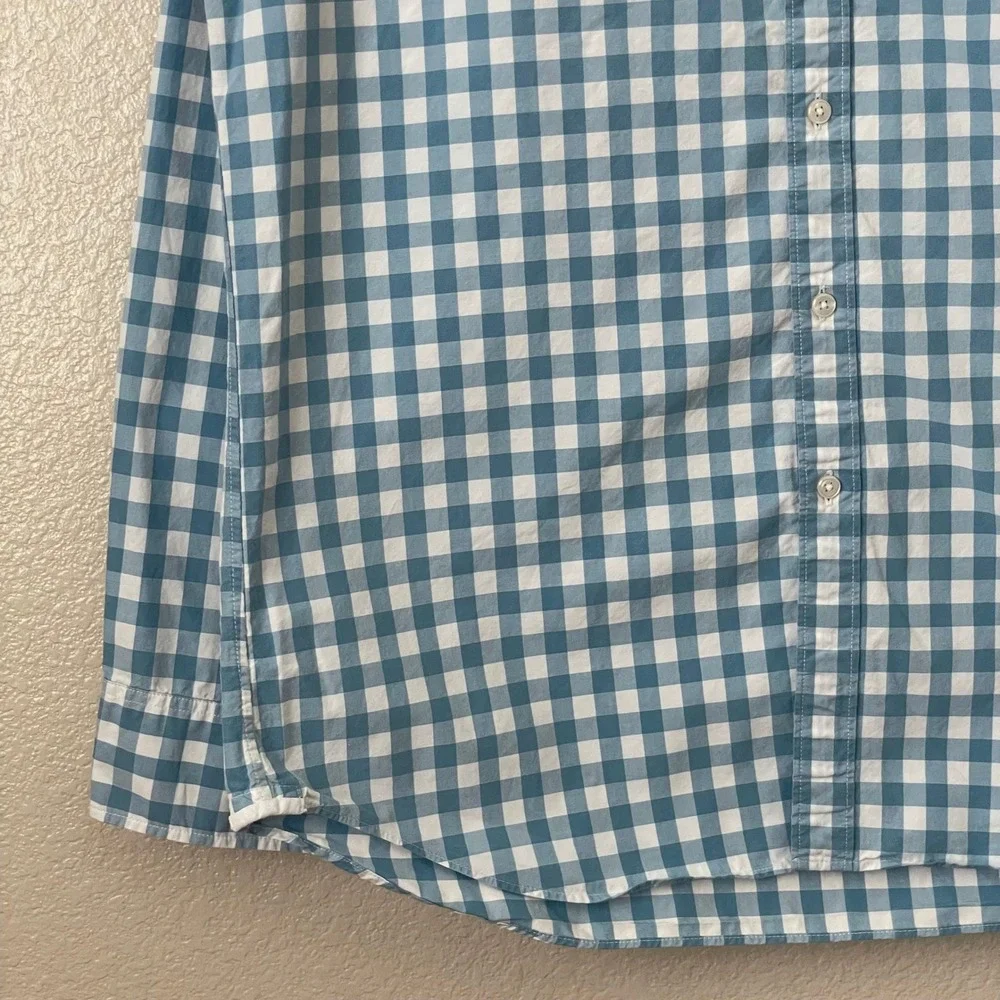 J. Crew‎ Shirt Mens Large Classic Gingham Check Button Down Cotton Lightweight